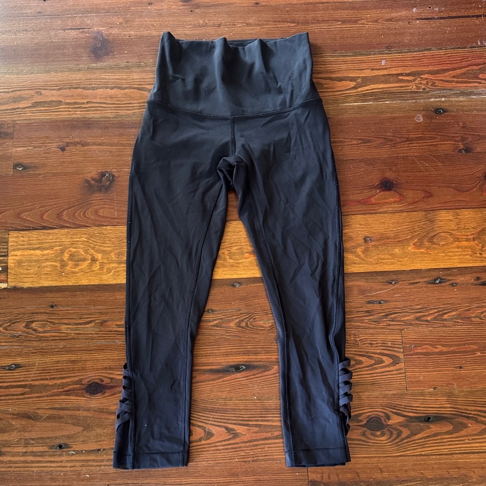 lululemon athletica Black High-Waist Leggings with Side Straps